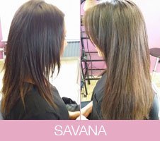 Avant-après extensions cheveux de Savana